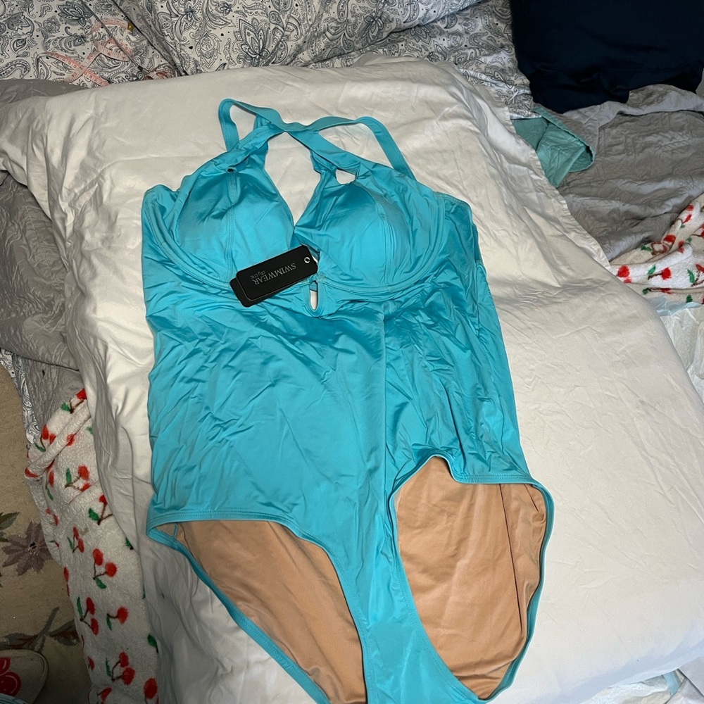 City Chic Turquoise Swimwear Cancun underwire XL